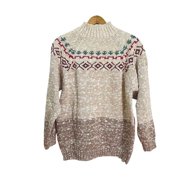 Vintage 90s Eddie Bauer Women’s Floral Rose Heavyweight Cotton Ragg Sweater sz M - Picture 11 of 11